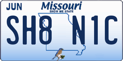 MO license plate SH8N1C