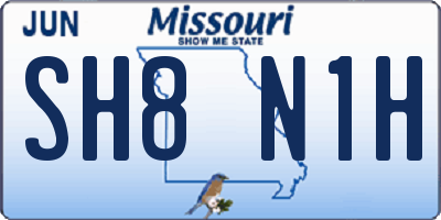 MO license plate SH8N1H