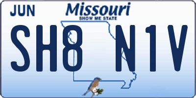 MO license plate SH8N1V