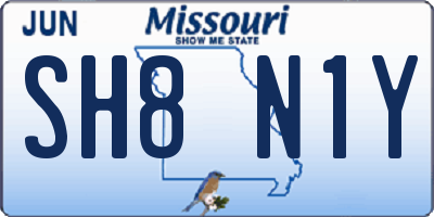 MO license plate SH8N1Y