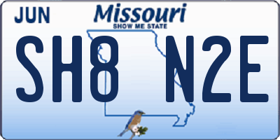 MO license plate SH8N2E
