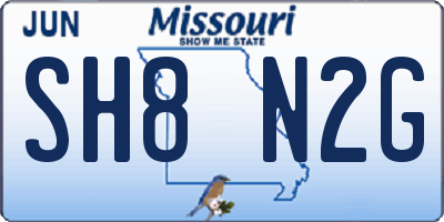 MO license plate SH8N2G