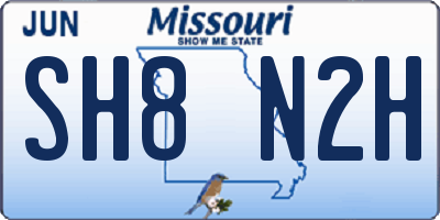 MO license plate SH8N2H