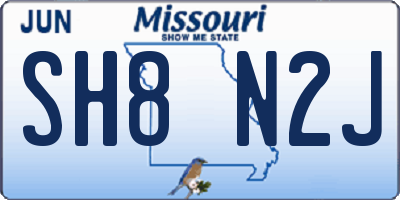 MO license plate SH8N2J