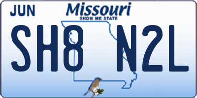 MO license plate SH8N2L