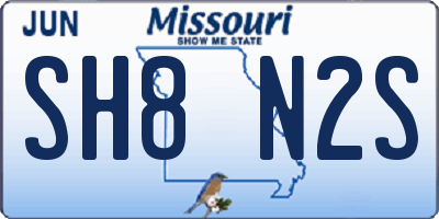 MO license plate SH8N2S