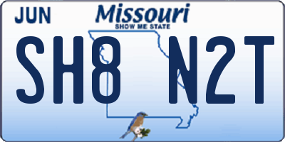 MO license plate SH8N2T