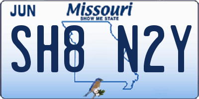MO license plate SH8N2Y