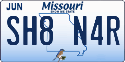 MO license plate SH8N4R