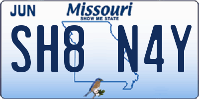 MO license plate SH8N4Y