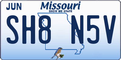 MO license plate SH8N5V