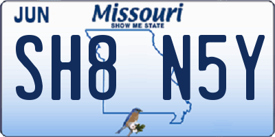 MO license plate SH8N5Y