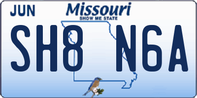 MO license plate SH8N6A