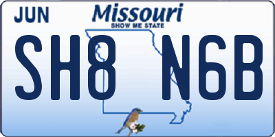 MO license plate SH8N6B
