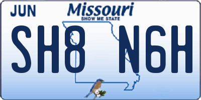MO license plate SH8N6H