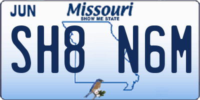 MO license plate SH8N6M