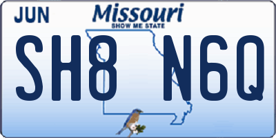 MO license plate SH8N6Q