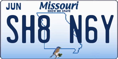 MO license plate SH8N6Y