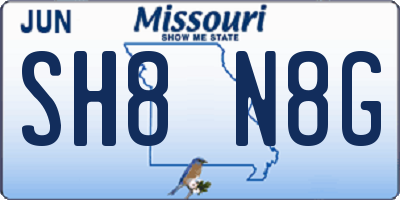 MO license plate SH8N8G