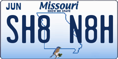 MO license plate SH8N8H