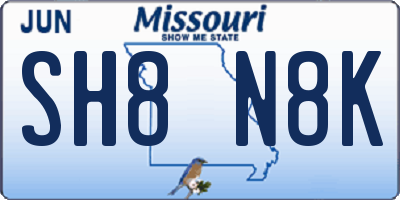 MO license plate SH8N8K