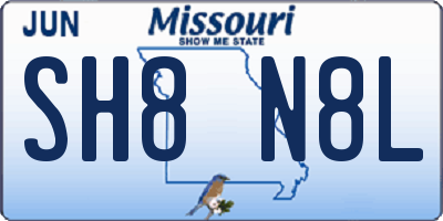 MO license plate SH8N8L