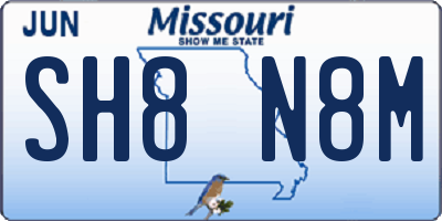 MO license plate SH8N8M