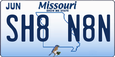 MO license plate SH8N8N