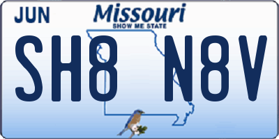 MO license plate SH8N8V