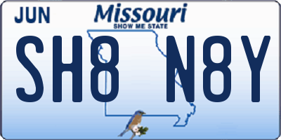 MO license plate SH8N8Y