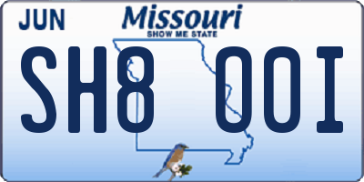 MO license plate SH8O0I