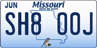 MO license plate SH8O0J