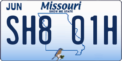MO license plate SH8O1H