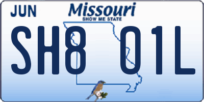MO license plate SH8O1L