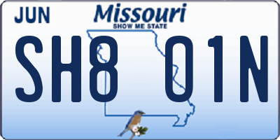MO license plate SH8O1N