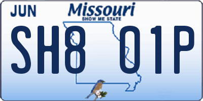 MO license plate SH8O1P
