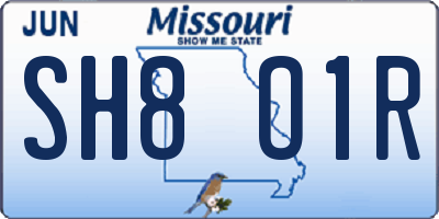 MO license plate SH8O1R