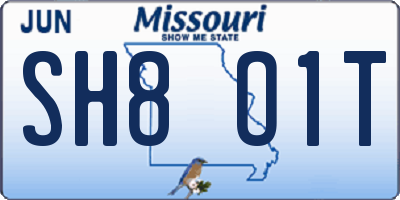 MO license plate SH8O1T