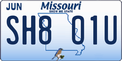 MO license plate SH8O1U