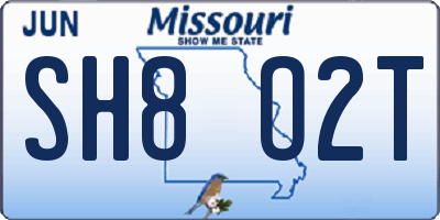 MO license plate SH8O2T