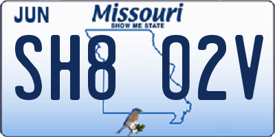 MO license plate SH8O2V