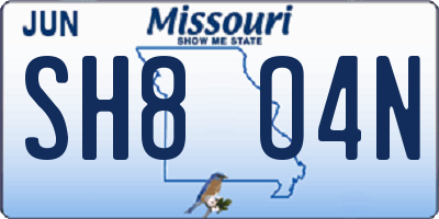 MO license plate SH8O4N