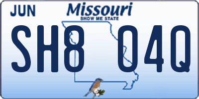 MO license plate SH8O4Q