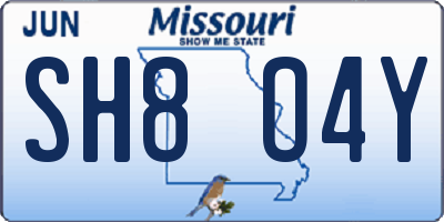 MO license plate SH8O4Y