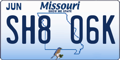 MO license plate SH8O6K