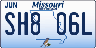 MO license plate SH8O6L