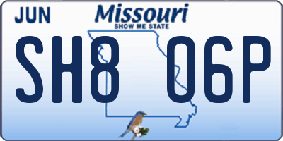 MO license plate SH8O6P