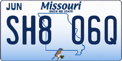 MO license plate SH8O6Q