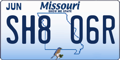 MO license plate SH8O6R