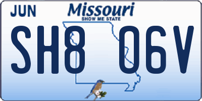MO license plate SH8O6V